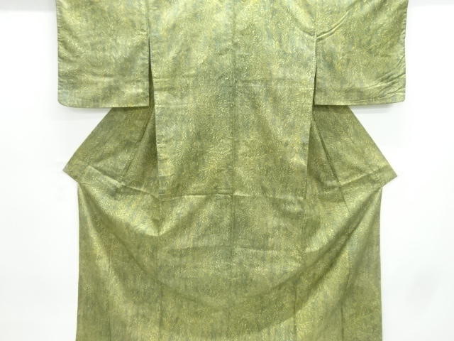 JAPANESE KIMONO / ANTIQUE KIMONO / SILK / OSHIMA TSUMUGI / PLANTS